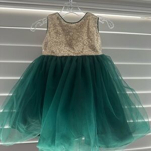 Elegant Green and Gold Dress